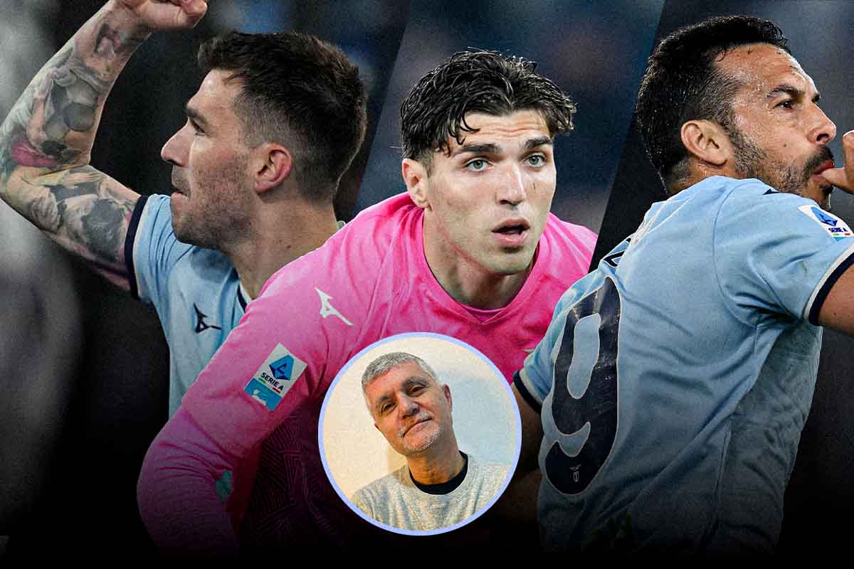 Partita della Lazio con al centro il volto di Mauro Simoncelli giornalista de LaLazio.com