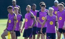 Il Barcellona in allenamento