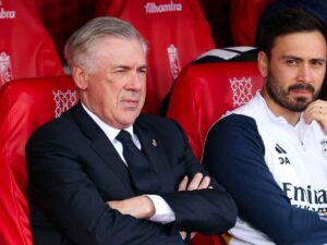 Carlo e Davide Ancelotti in panchina al Real Madrid