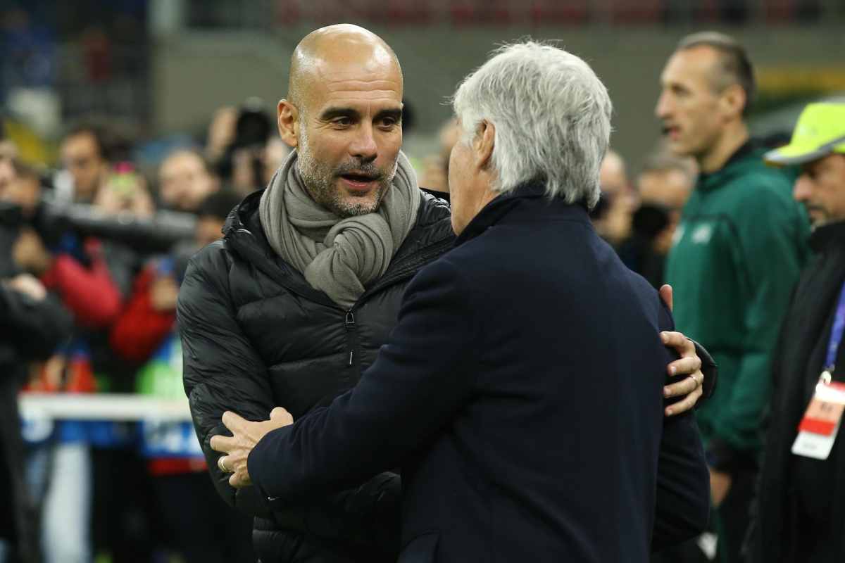 Guardiola e Gasperini si abbracciano
