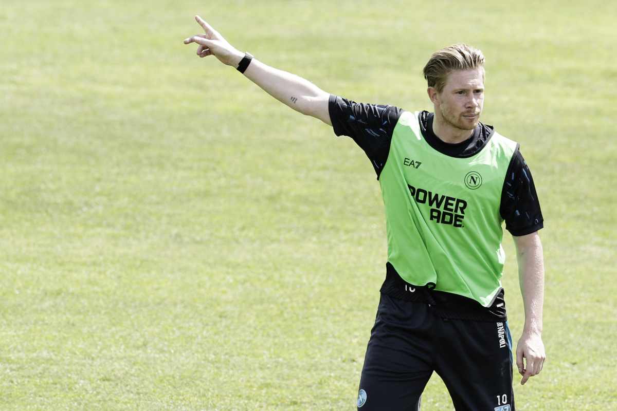 Kevin De Bruyne in allenamento a Dimaro