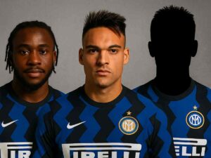 Lookman Lautaro e un Mister X, immagine generata con AI