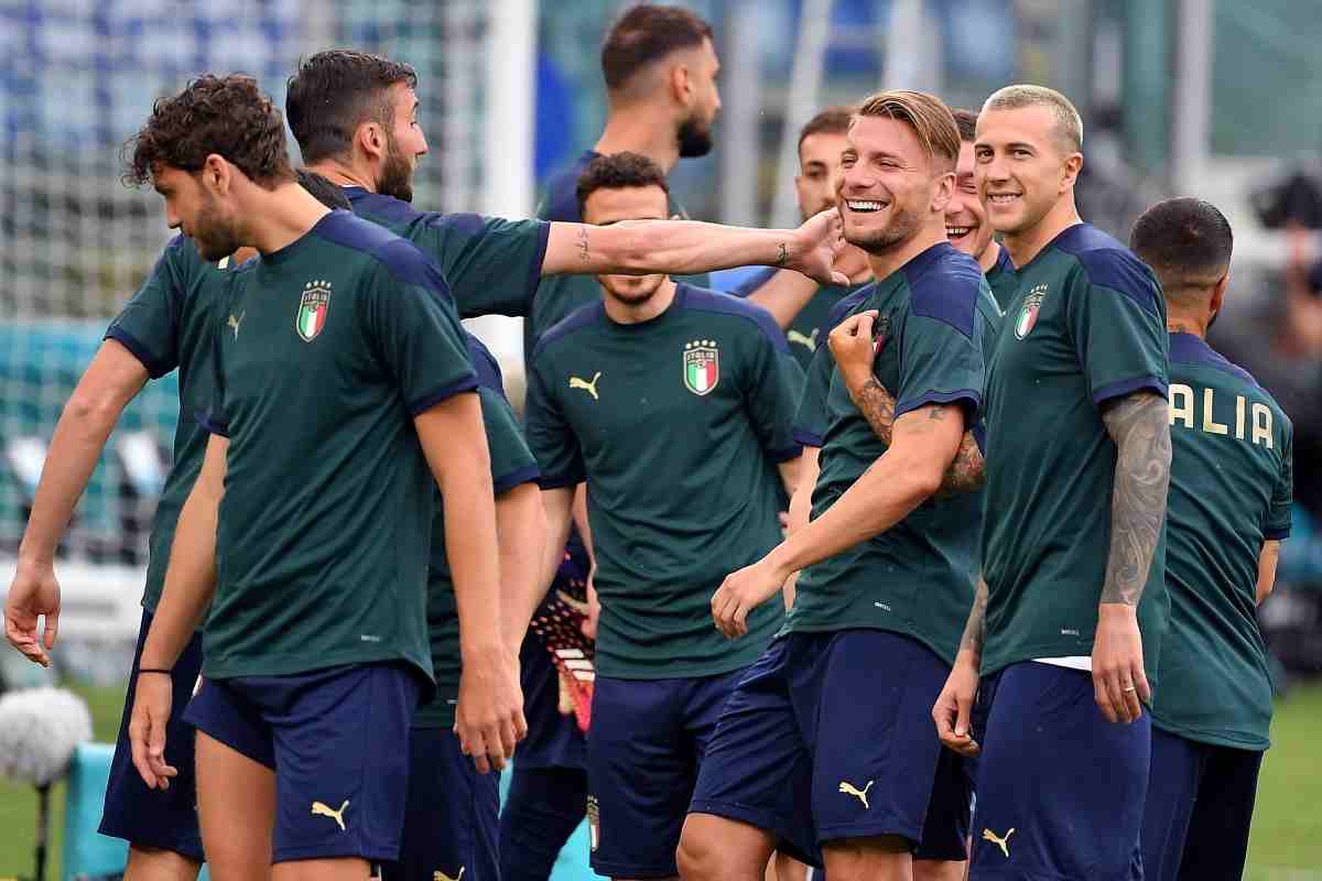 la Nazionale italiana ad Euro 2020 in allenamento 