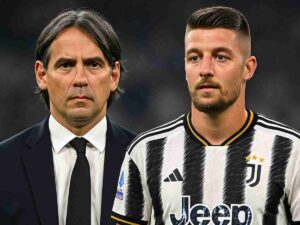 Simone Inzaghi e Milinkovic Savic alla Juventus, immagine generata da AI