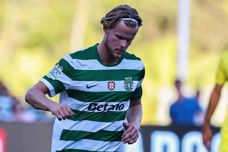 Morten Hjulmand con la maglia dello Sporting