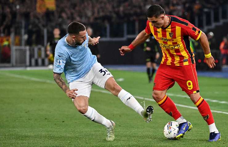 Nikola Krstovic in azione contro la Lazio