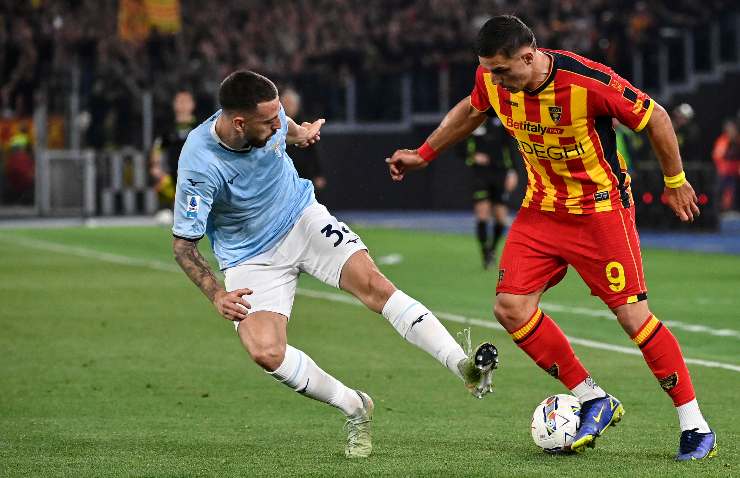 Nikola Krstovic in azione contro la Lazio
