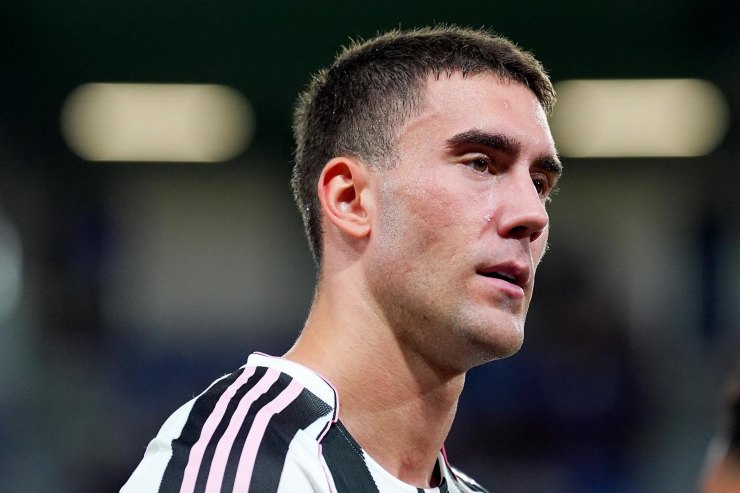 Dusan Vlahovic in campo con la Juventus