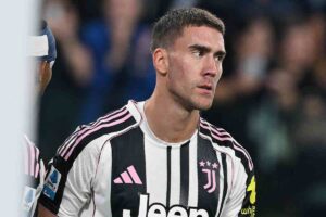 Dusan Vlahovic dopo il gol in Juve-Parma