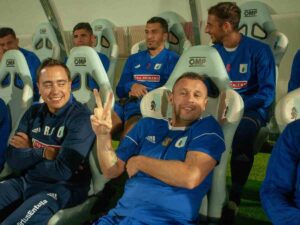 Antonio Cassano nel 2018 quando si allenava con l'Entella