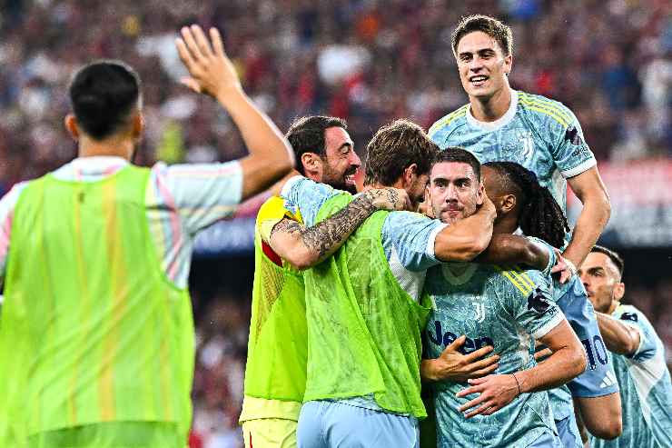 Esultanza dei calciatori della Juventus