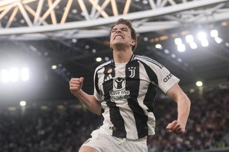 Kenan Yilidz esulta in maglia Juventus allo Stadium
