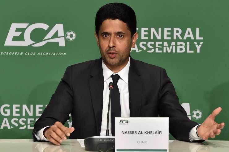 Nasser Al Khelaifi in primo piano